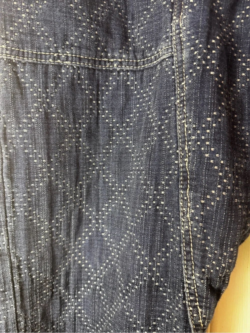 Free People We The Free Denim Quilted Diamond Print Utility Barrel Pants -Size S